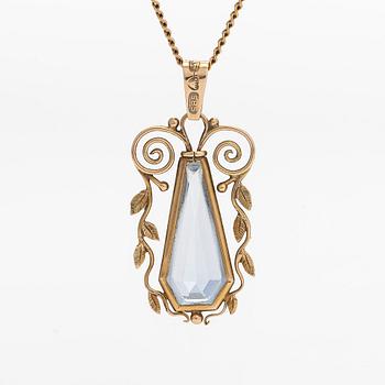 Halsband, 14K guld och syntetisk spinell. Salonius, Helsingfors.