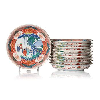 856. Tallrikar, 10 stycken, porslin. Japan, 1800-tal.