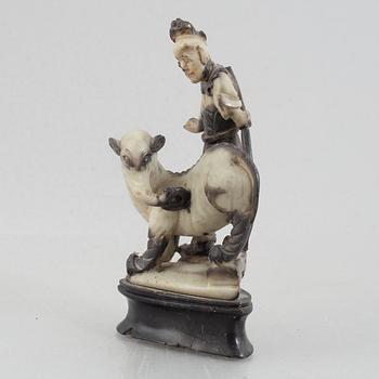 Five carved stone figurines, China, 20th century.