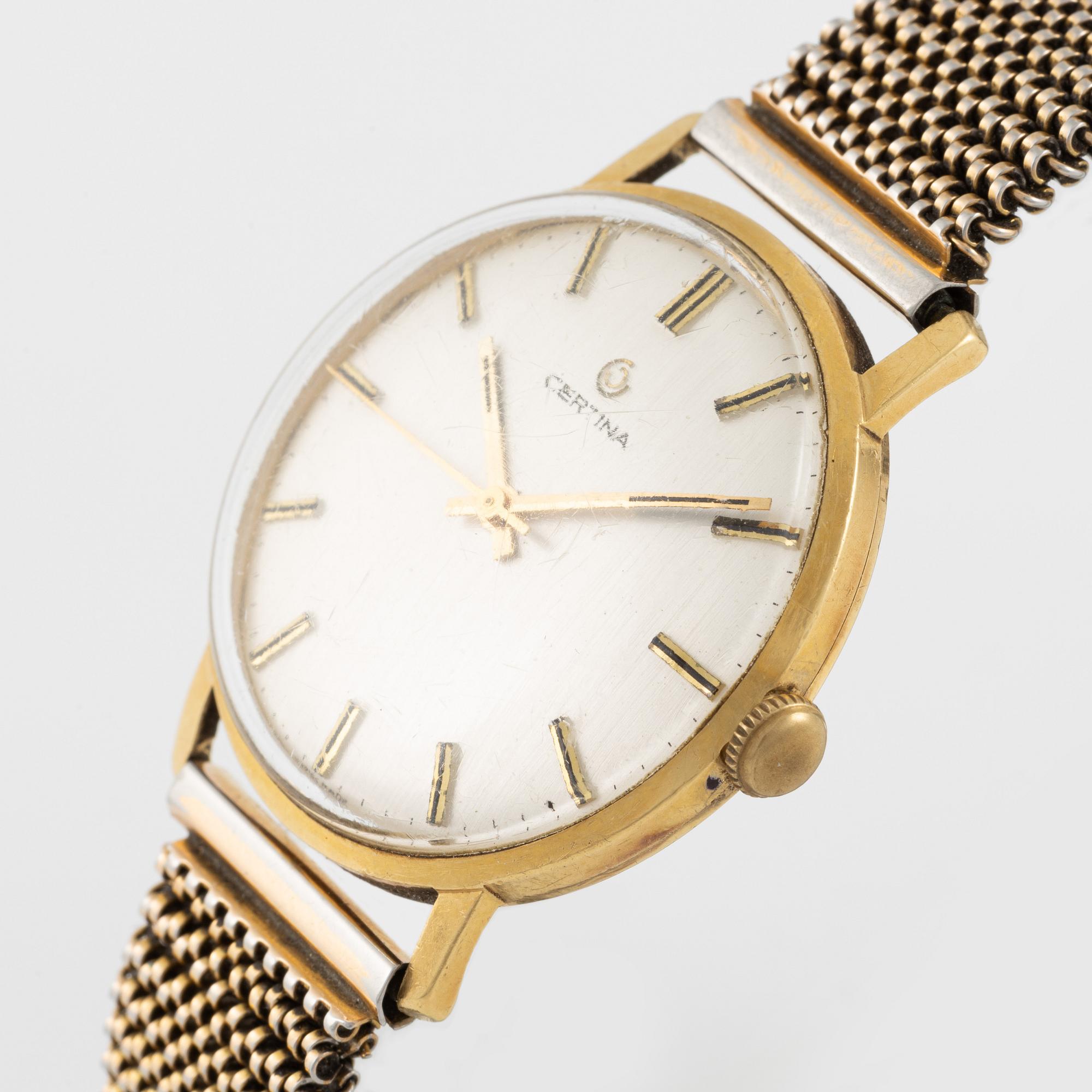 Certina, armbandsur, 18K guld, 34 mm.