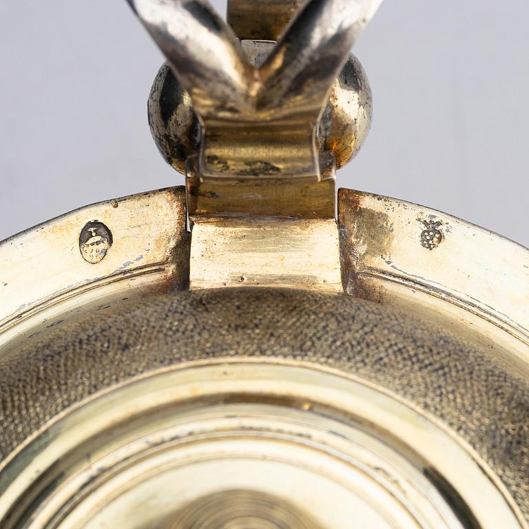 Elias I Schifflen, dryckeskanna, helförgyllt silver, Augsburg  omkring 1670. Barock.