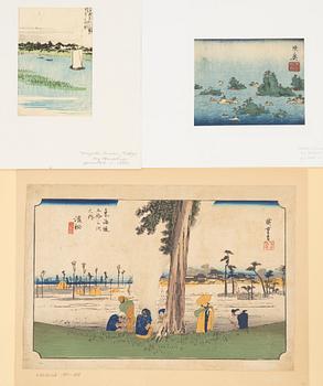 Ando Utagawa Hiroshige, tre träsnitt.