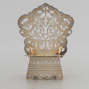 Saltstol, silver, kontrollmästarstämplar Ivan Lebedkin, Moskva, Ryssland 1898-1914.