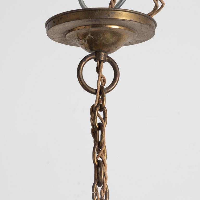 An Art Nouveau ceiling lamp, early 20th century.