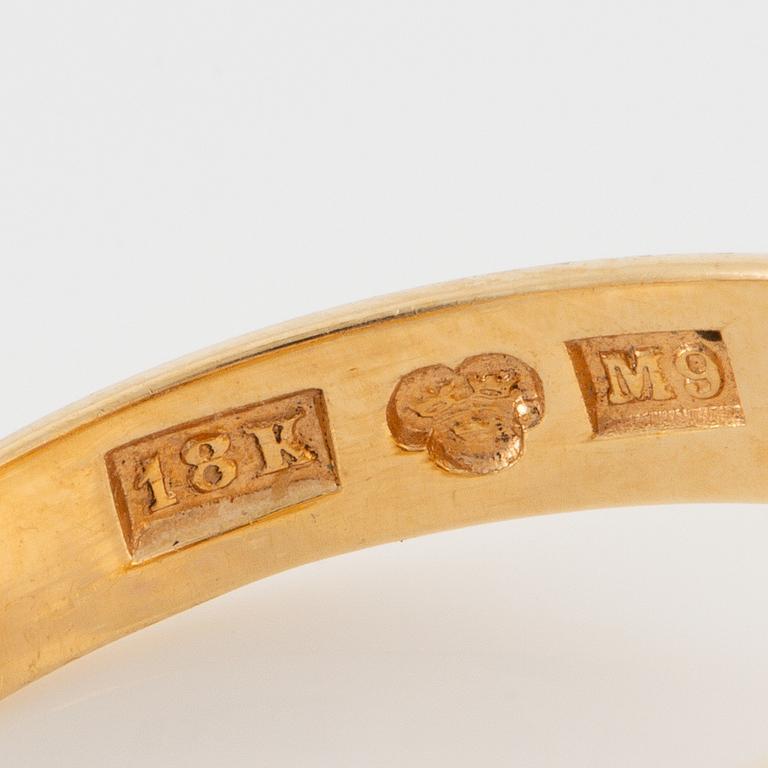 Ring, Alton, 18K guld med rubiner och vita stenar.