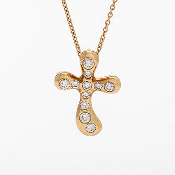 Tiffany & Co, Elsa Peretti, kaulakoru, riipus "Etoile", 18K kultaa ja timantteja.