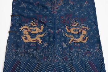 A blue ground summer gauze dragon robe, Jifu, Qing dynasty, circa 1900.